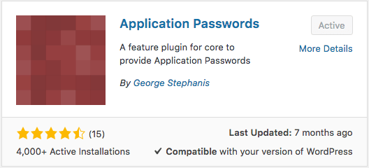 application passwords Application Passwords Plugin for WordPress