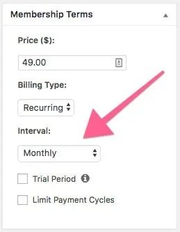 These terms would grant a member 30 days of access for each new transaction memberpress membership terms