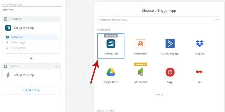 choose trigger app