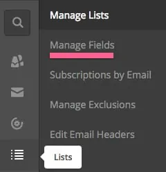 manage fields manage fields