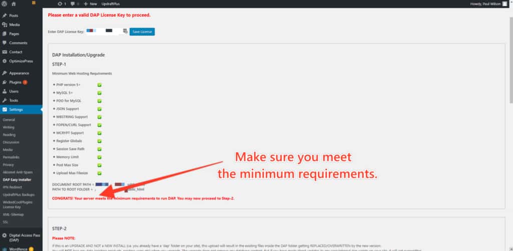 minimum req 1024x501 - How to Install / Update DAP