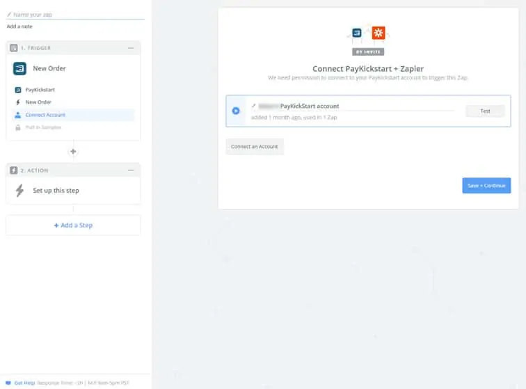 zapier connect account