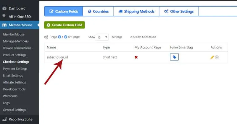 membermouse custom field