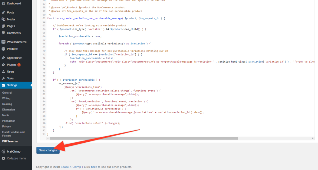 save btn 1024x548 - Allow product purchase only ONCE in WooCommerce