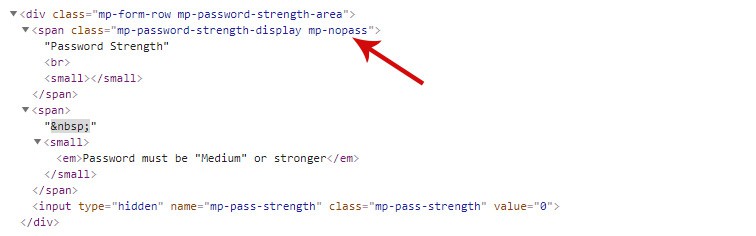 css code - How to style the MemberPress password strength indicator