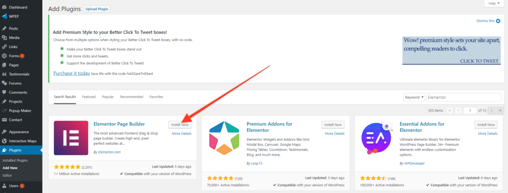 installelementor 1024x389 - How to recreate the WPeP course roadmap in Elementor