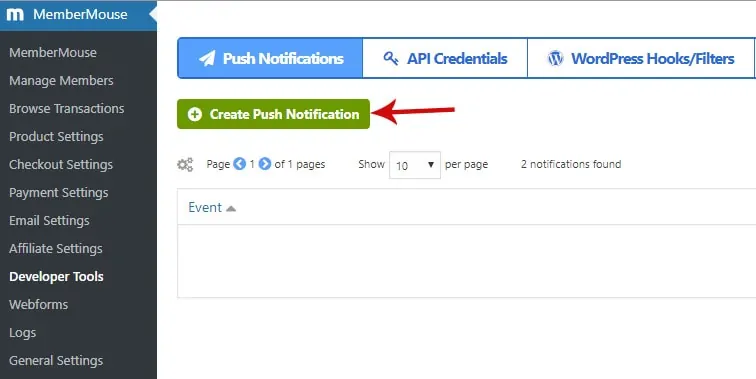 create push notification create push notification