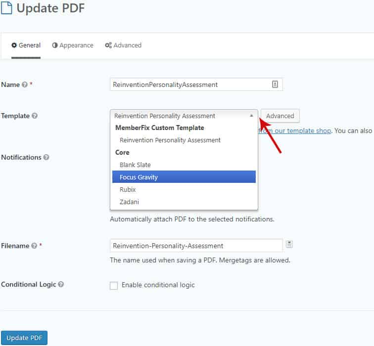 pdf template - How to generate a customizable PDF with Gravity Forms