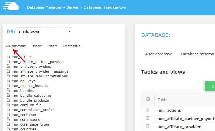 cloudways sql command