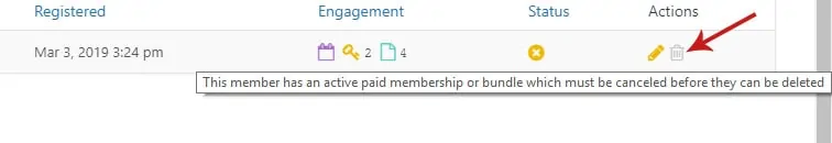member mouse member delete