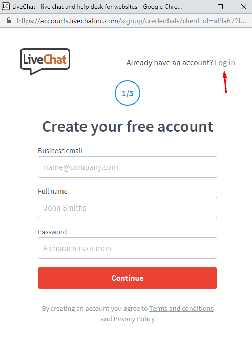 Login - How to add LiveChat to your WordPress website