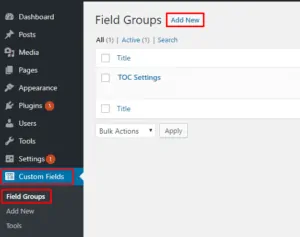 Add New Field Group