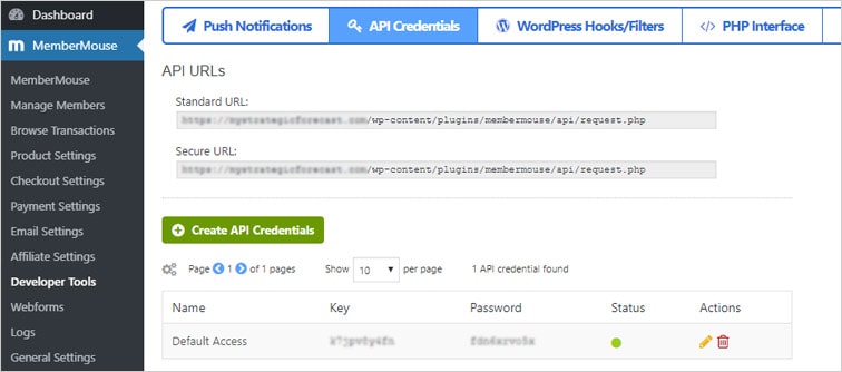 membermouse api credentials wp - Auto change membership levels in MemberMouse upon signup