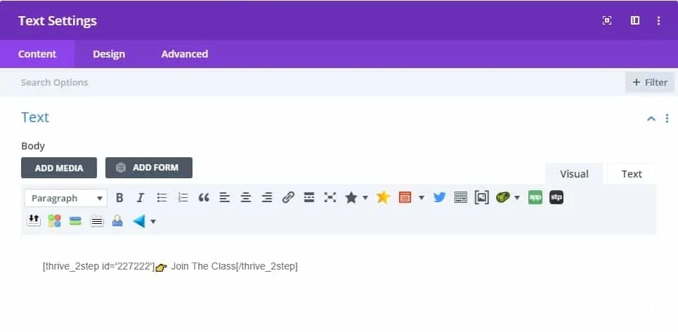 divi text shortcode button Divi-text-shortcode