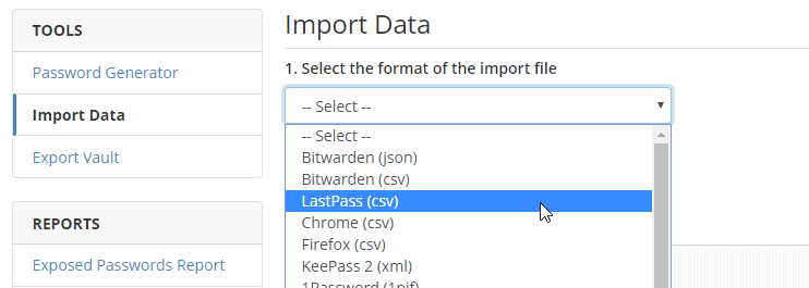 import data bitwarden web vault google chrome import data bitwarden web vault google chrome