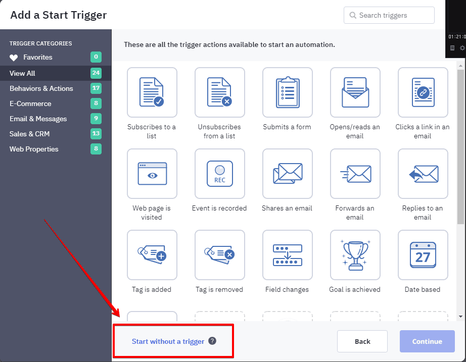 ActiveCampaign no trigger ActiveCampaign No Trigger