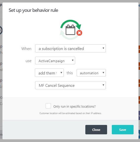 ThriveCart Behavior Cancel ThriveCart aBehavior Cancel