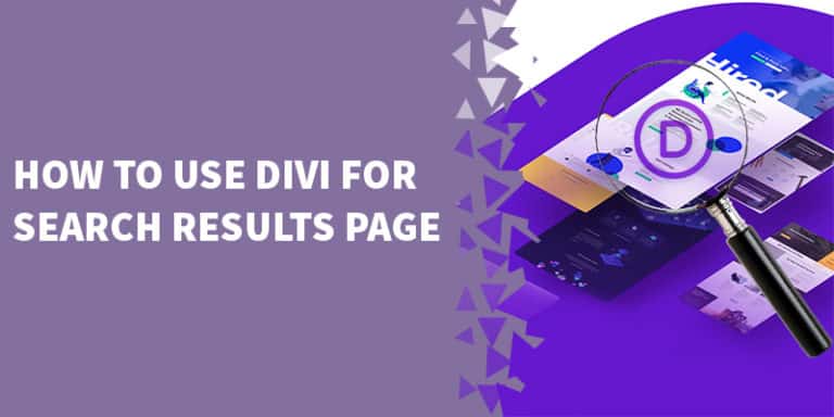 How to use Divi for Search results page