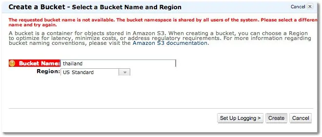 select bucket name