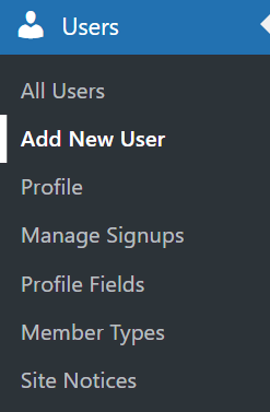 Wordpress: Add New User
