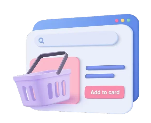 WooCommerce Developer 3d vector render online shopping bag product add card website cartoon icon isolated background with commercial market 3d vector shop purchase basket retail store ecommerce e1728924433295 - WooCommerce Developer