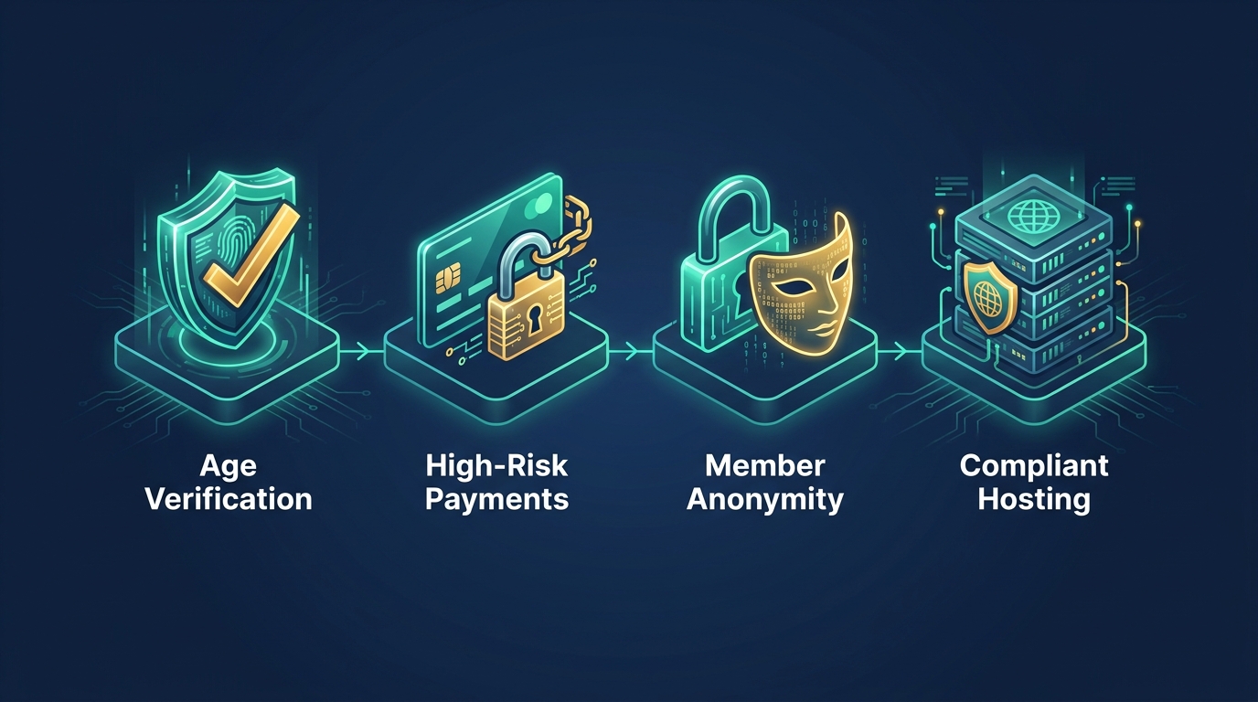 adult membership stack diagram - Adult Membership Site Support | High-Risk Payments & Privacy