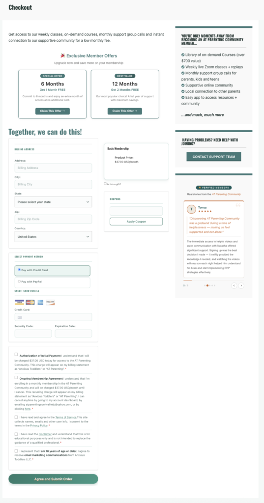 checkout after 537x1024 - How MemberFix Built a Membership Cancellation Flow MemberMouse Doesn't Ship