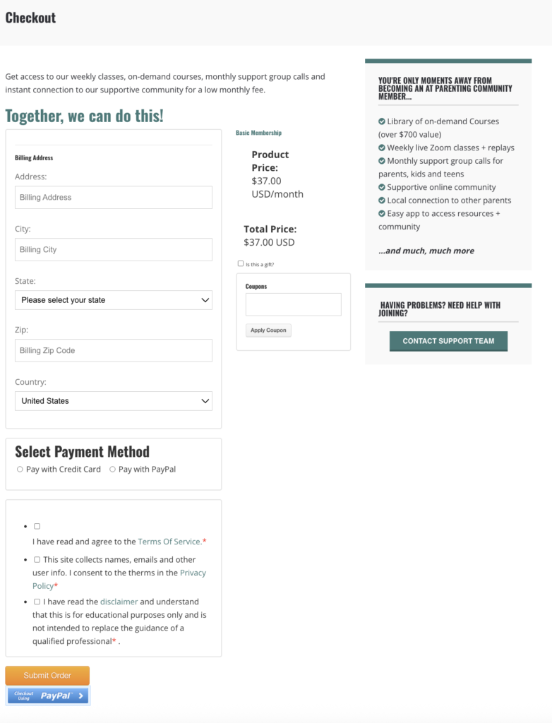 checkout before 782x1024 - How MemberFix Built a Membership Cancellation Flow MemberMouse Doesn't Ship