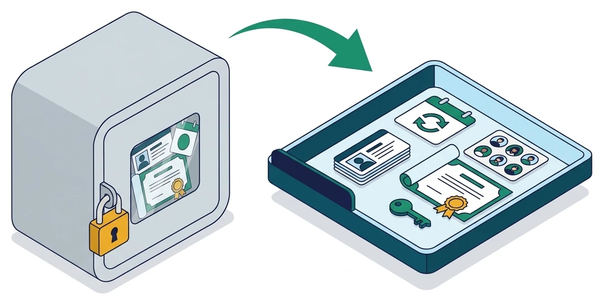 Member records, renewals and certificates moving out of a locked box onto an open platform the association holds the key to
