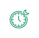 Clock with moon icon