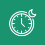 Clock with moon icon