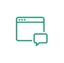 Browser window with chat bubble icon