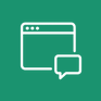 Browser window with chat bubble icon